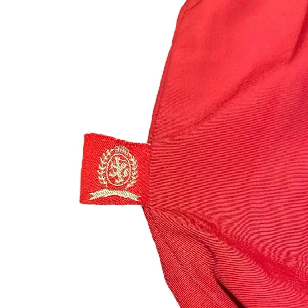 VTG 90s Tommy Hilfiger Jacket Pullover‎ Windbreaker Mens XL Red Spell Out Hood